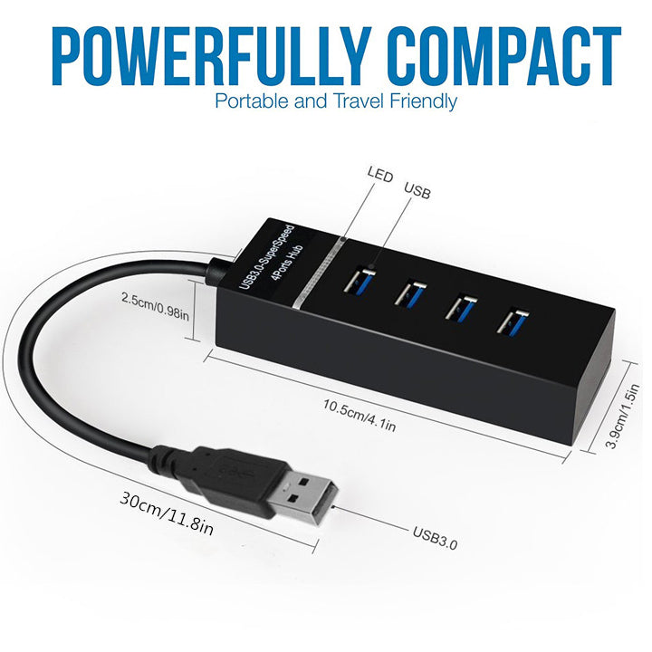 4 In 1 3.0 USB HUB Splitter, High-Speed Multi Splitter USB Adapter Expander Cable